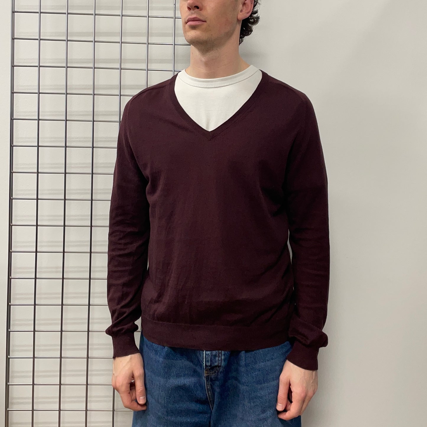 Prada Sport Maroon 2008 Cashmere V-Neck Jumper