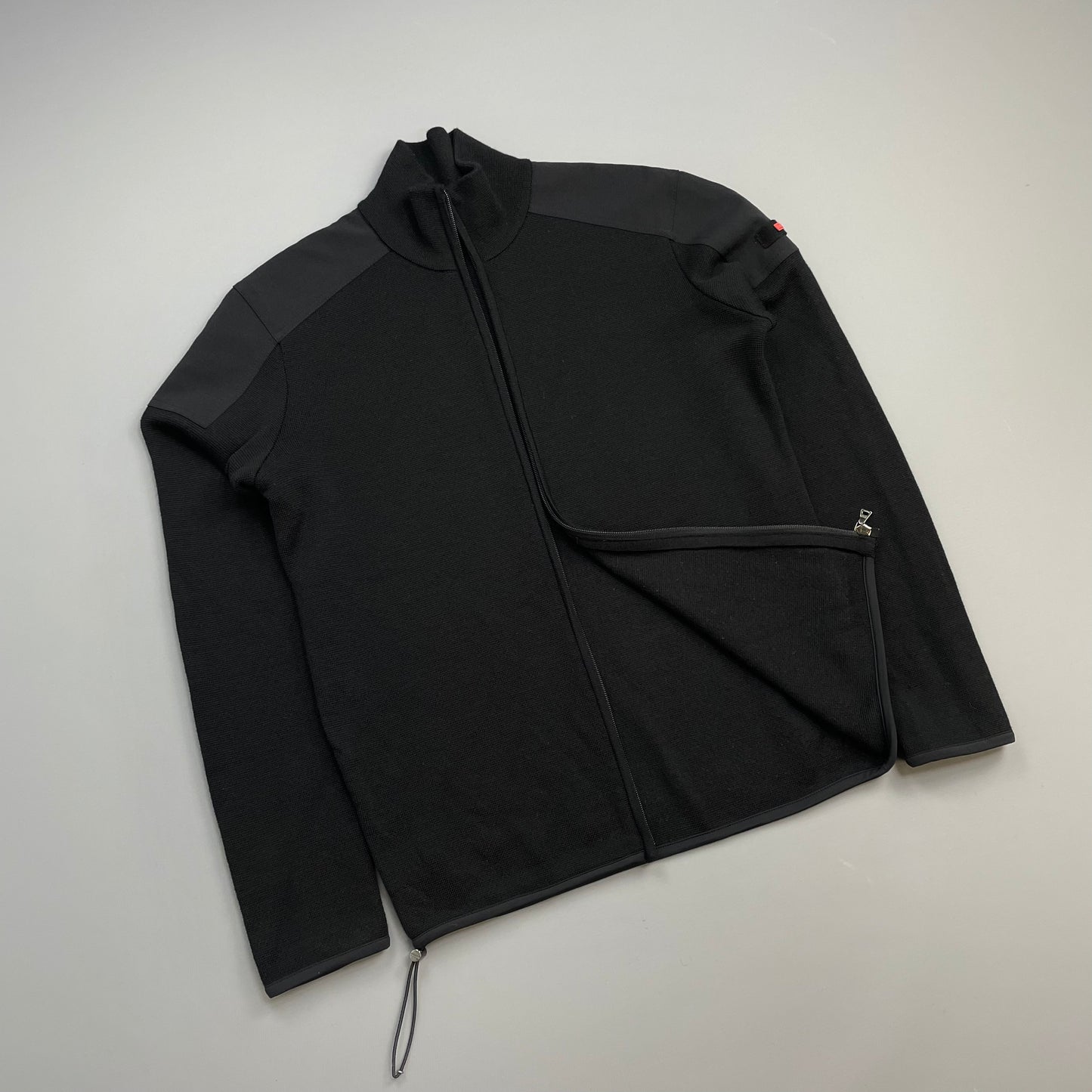 Prada Sport Black 2009 Wool & Nylon Panelled Knit Jacket