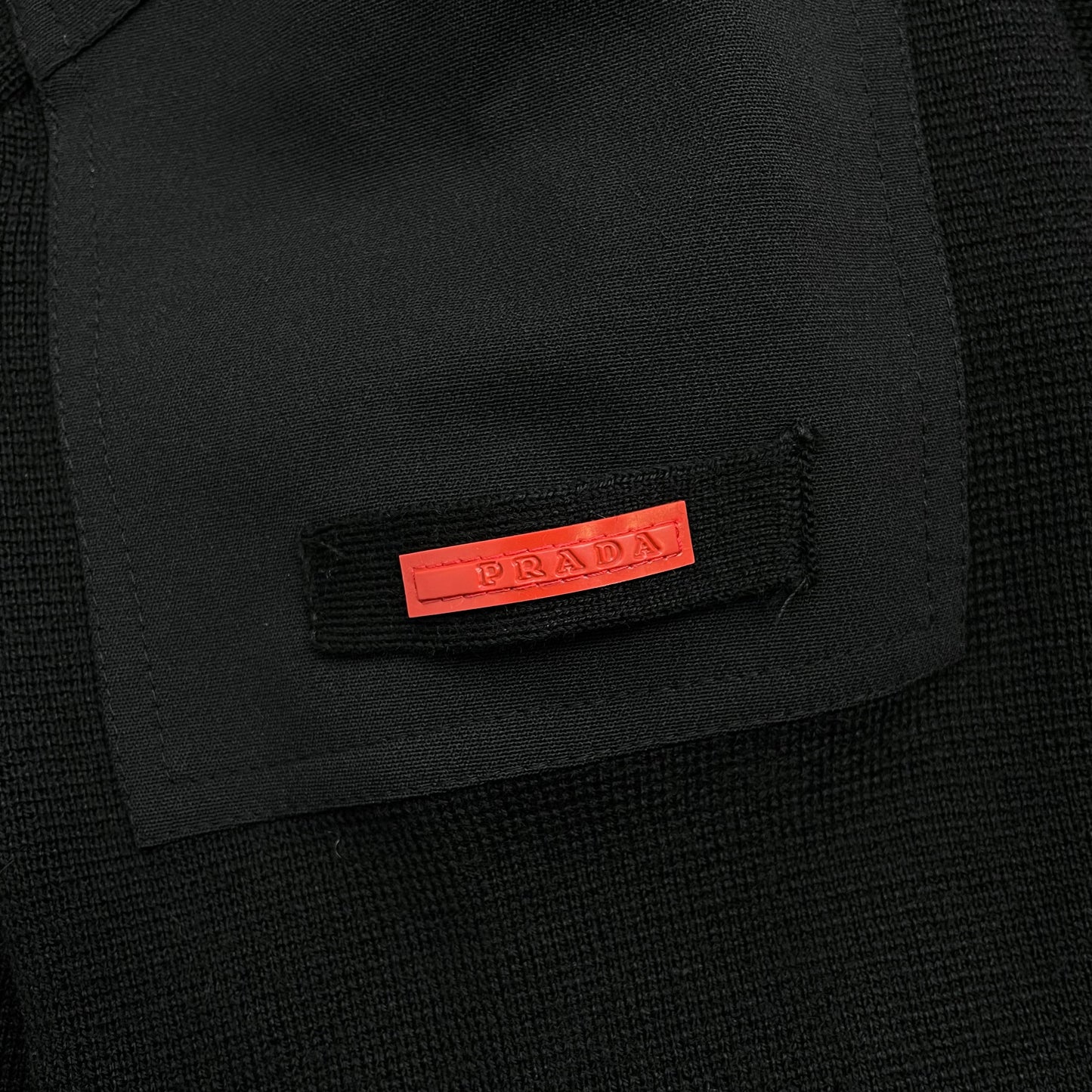 Prada Sport Black 2009 Wool & Nylon Panelled Knit Jacket