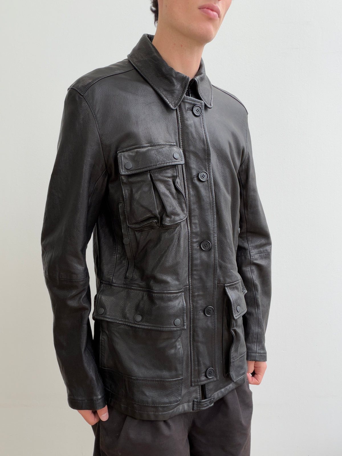 C.P. Company Black AW2008 Leather Multi-Pocket jacket
