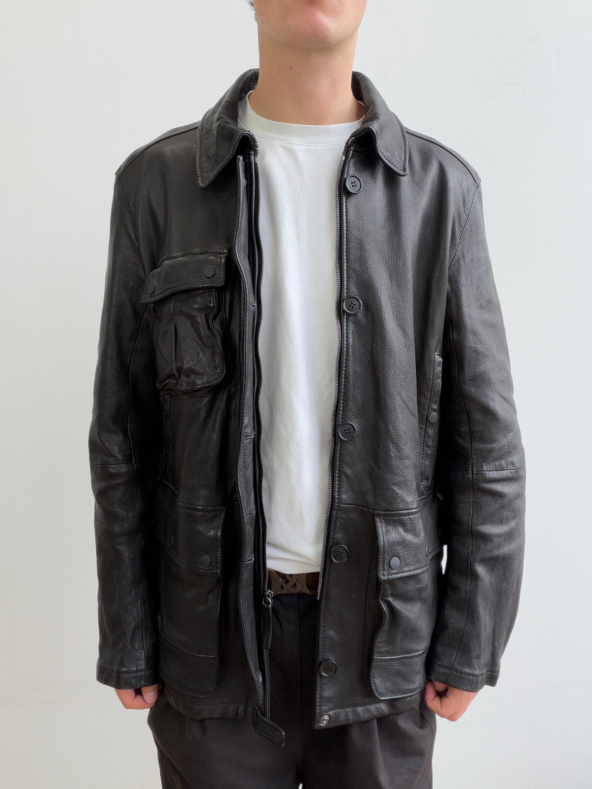C.P. Company Black AW2008 Leather Multi-Pocket jacket