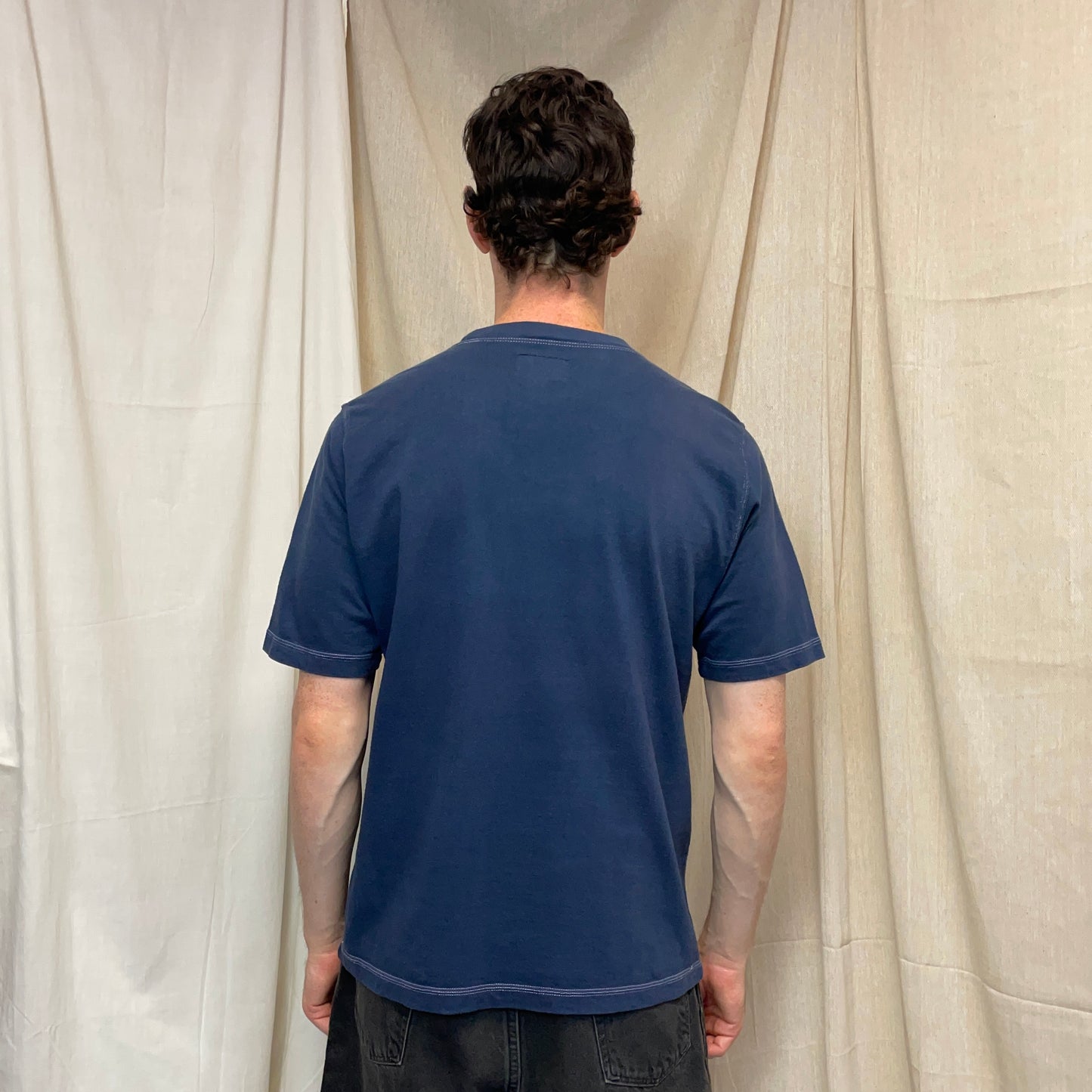 Armani Jeans Navy 90s Nautical Print Cotton Tee