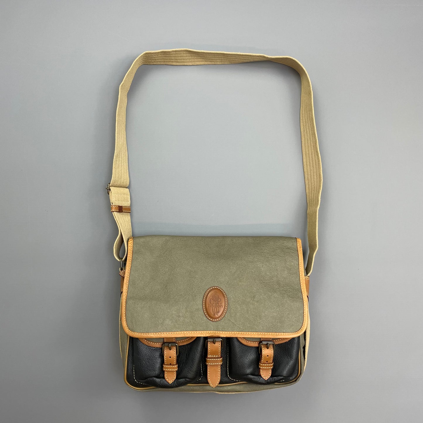 C.P. Company Olive 1980s Ideas From Massimo Osti Leather Crossbody Satchel Bag