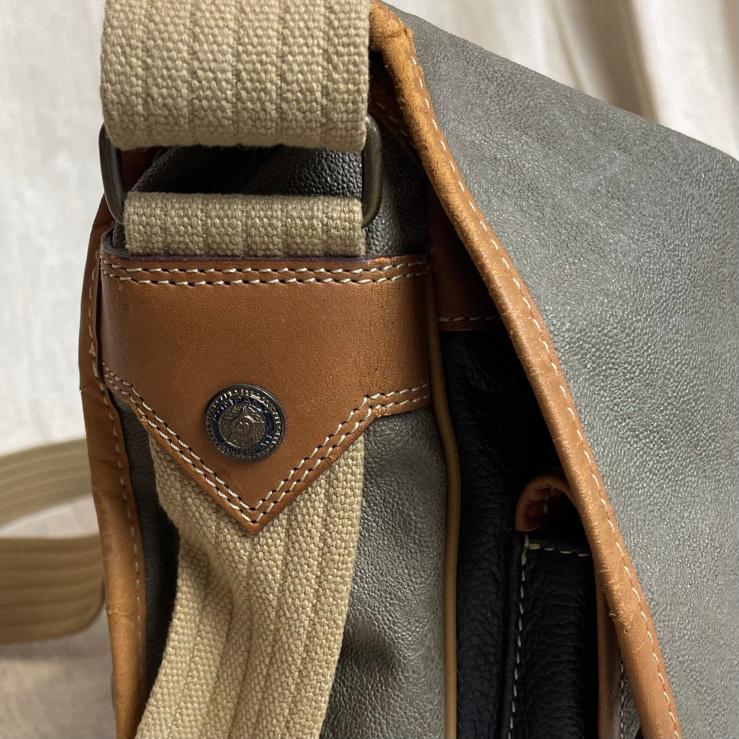 C.P. Company Olive 1980s Ideas From Massimo Osti Leather Crossbody Satchel Bag