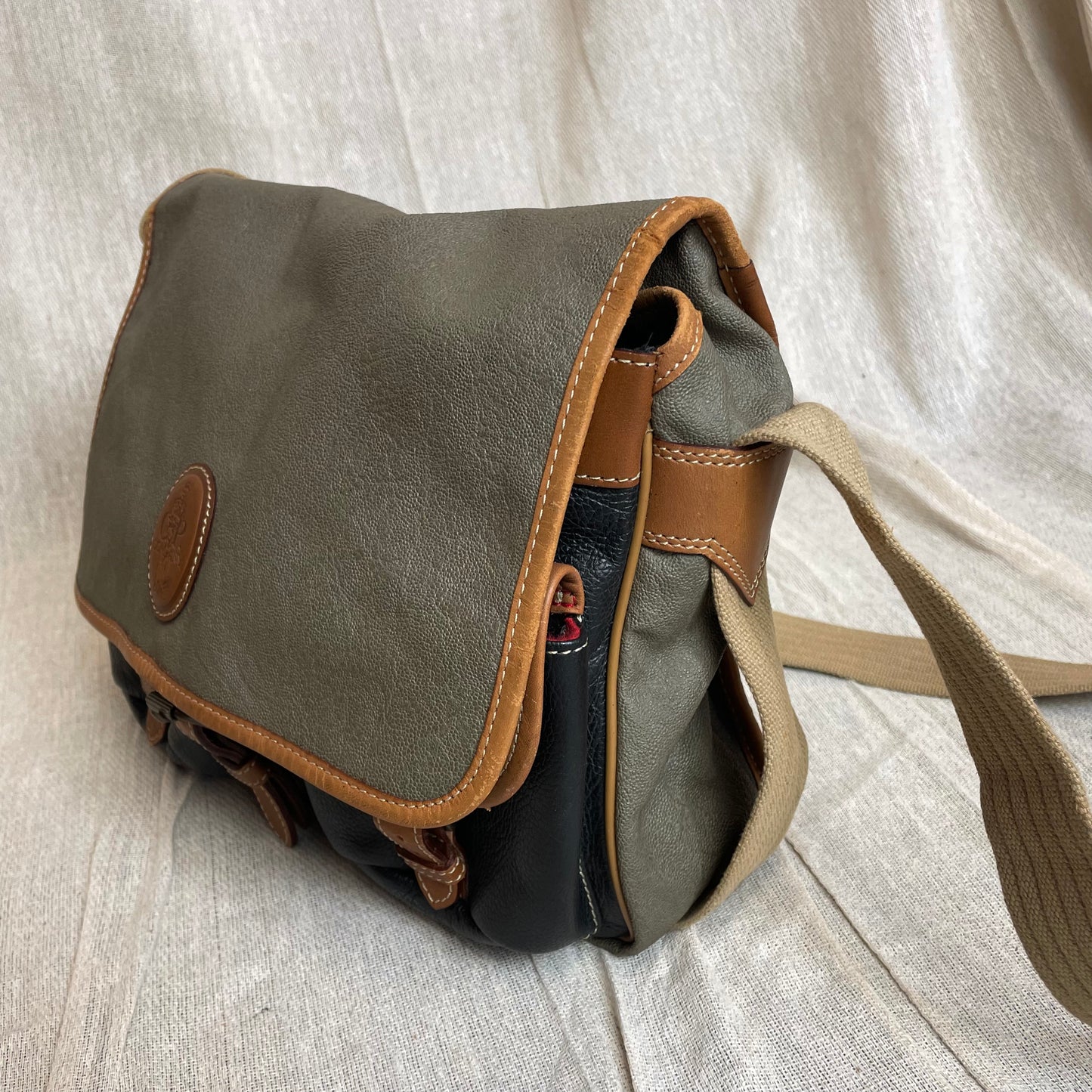 C.P. Company Olive 1980s Ideas From Massimo Osti Leather Crossbody Satchel Bag