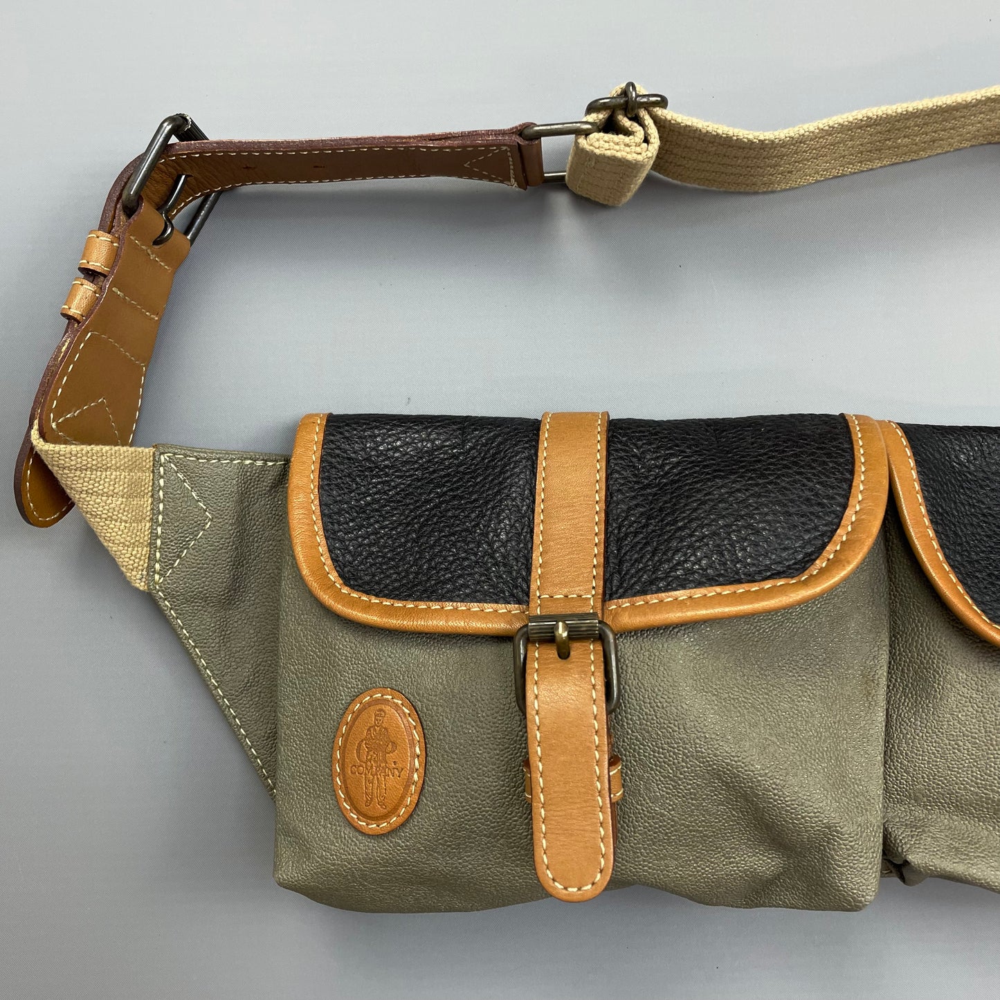 C.P. Company Olive 1980s Ideas From Massimo Osti Leather Crossbody Pouch Pocket Bag
