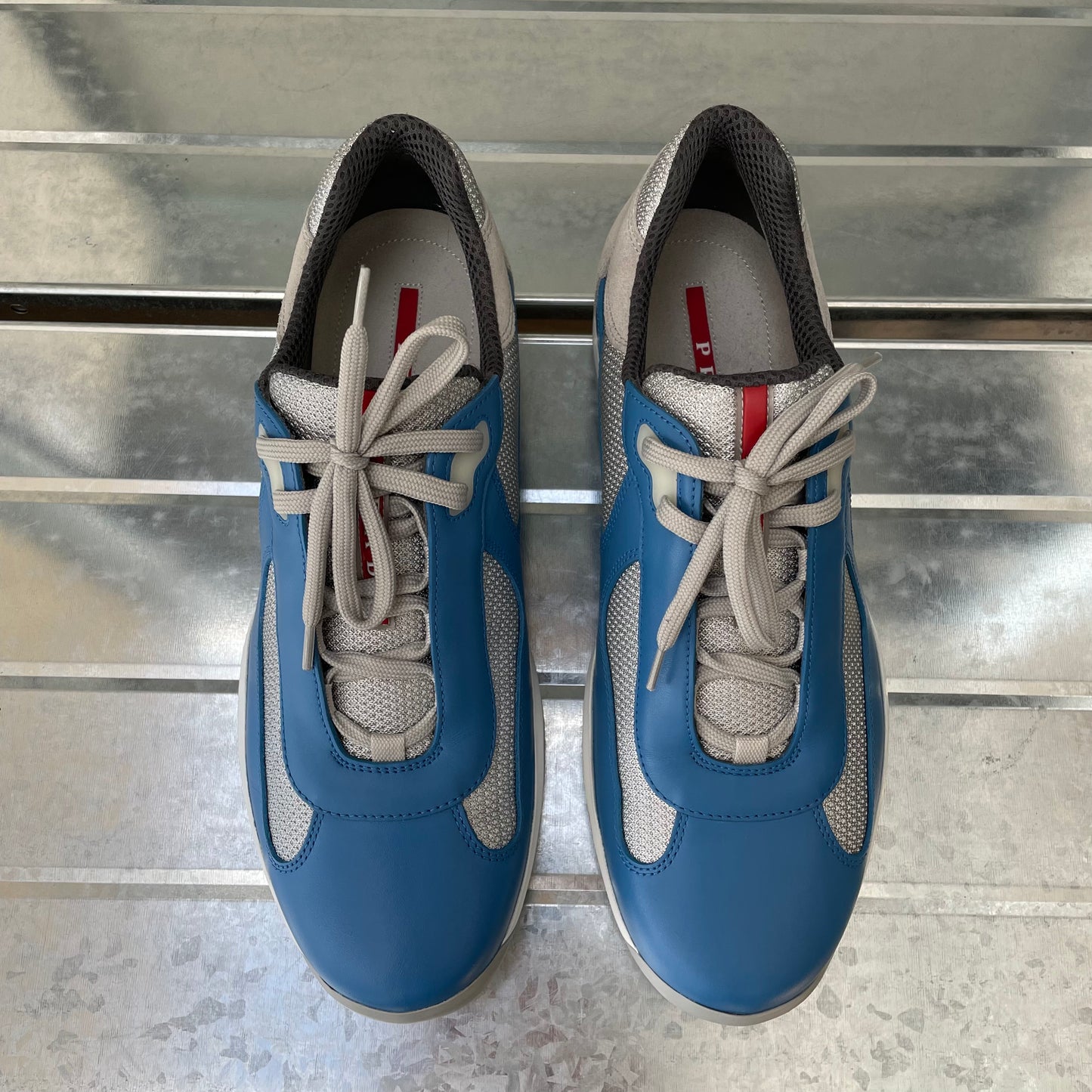 Prada Sport Blue & Grey Re-Edition Leather America's Cup Original Trainers
