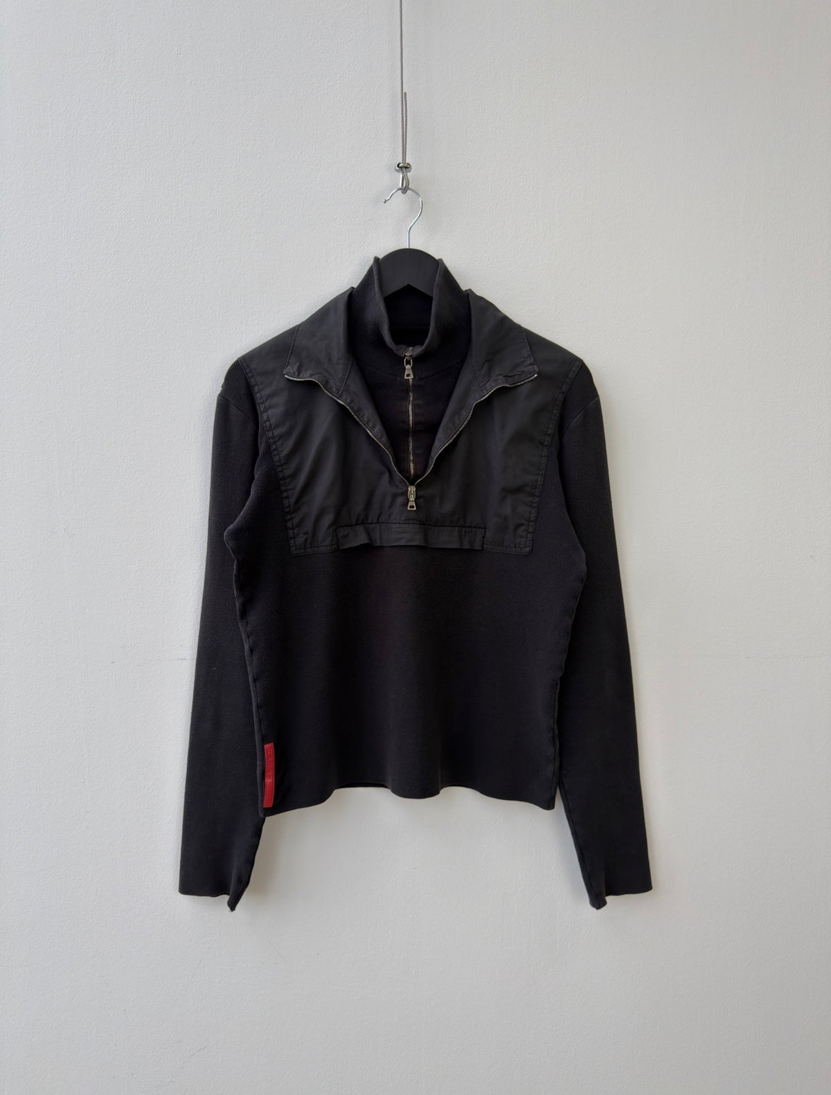 Prada Black 00s Technical Quarter Zip
