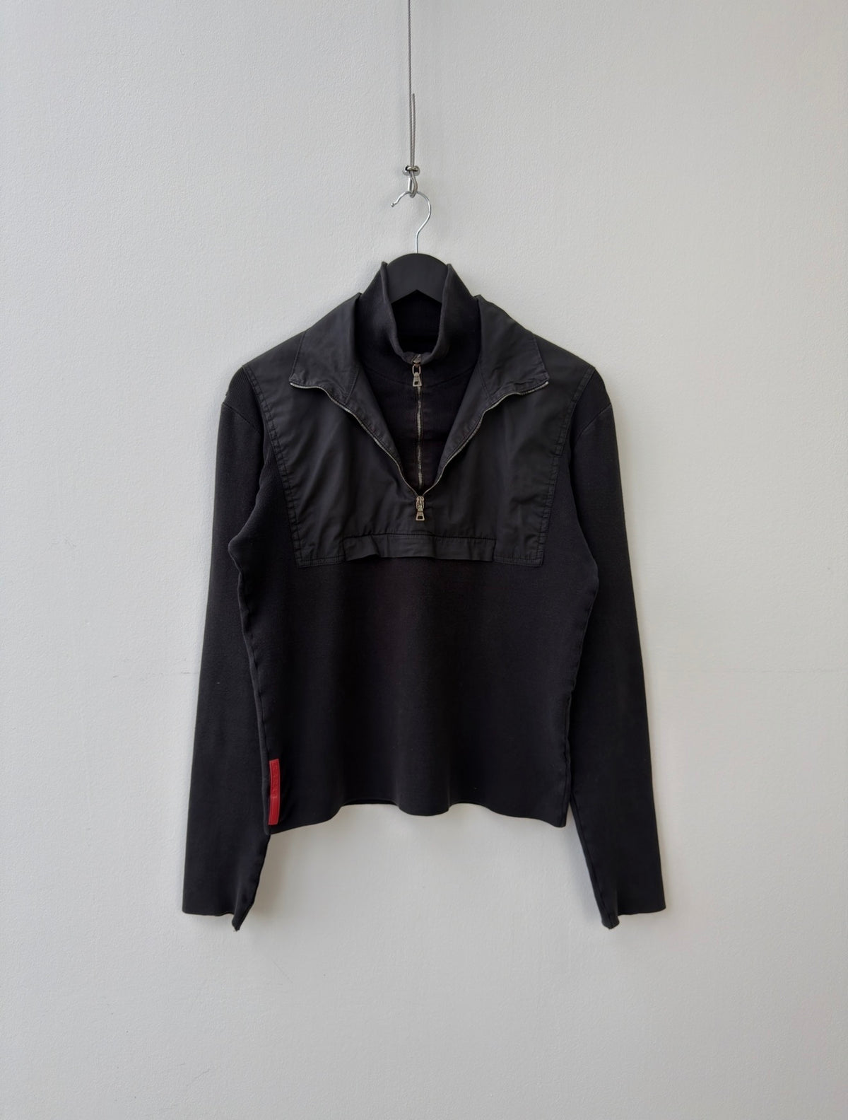 Prada Black 00s Technical Quarter Zip