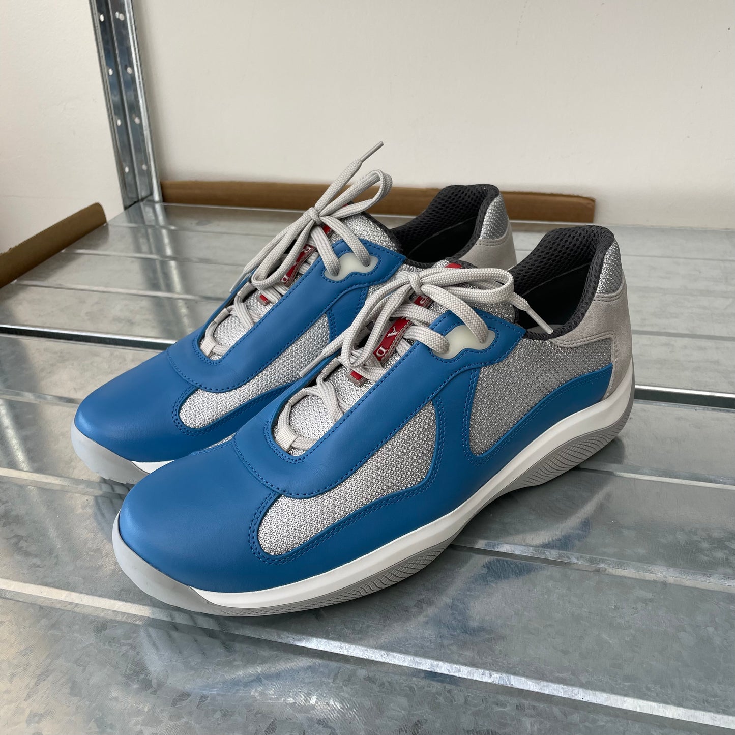Prada Sport Blue & Grey Re-Edition Leather America's Cup Original Trainers