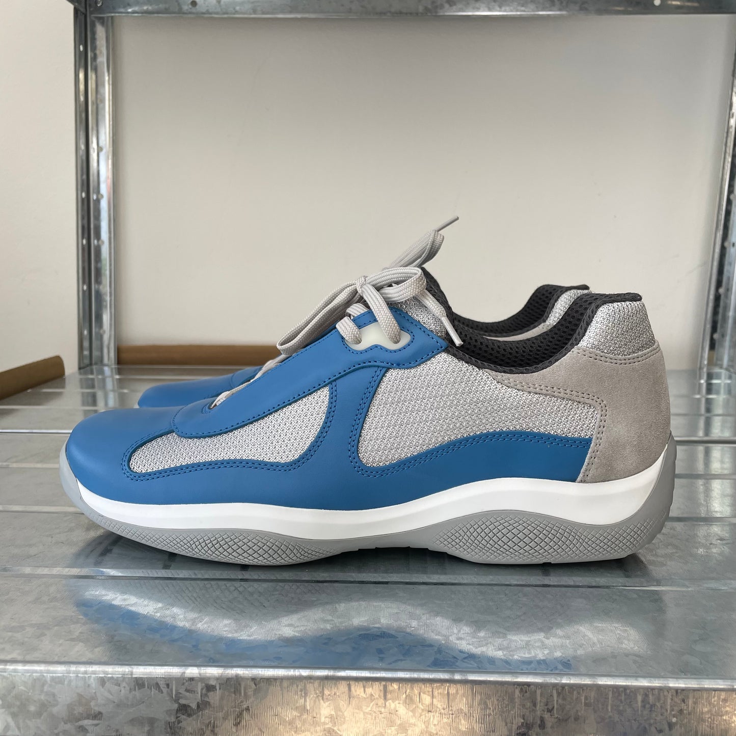 Prada Sport Blue & Grey Re-Edition Leather America's Cup Original Trainers