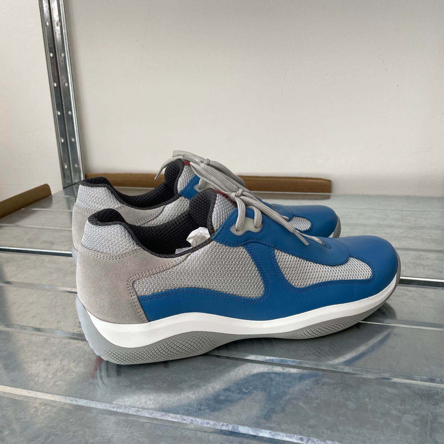 Prada Sport Blue & Grey Re-Edition Leather America's Cup Original Trainers