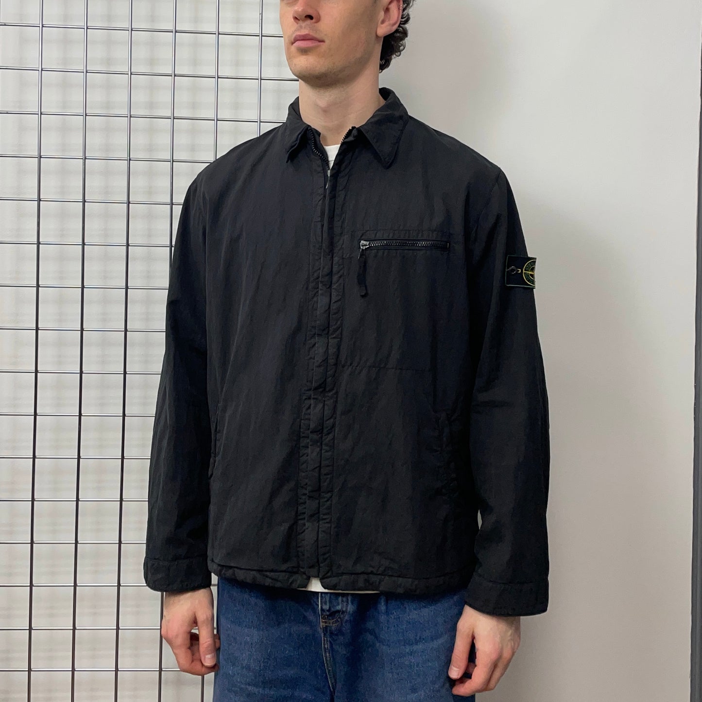 Stone Island Black AW98 Green Edge Badge Overshirt Jacket