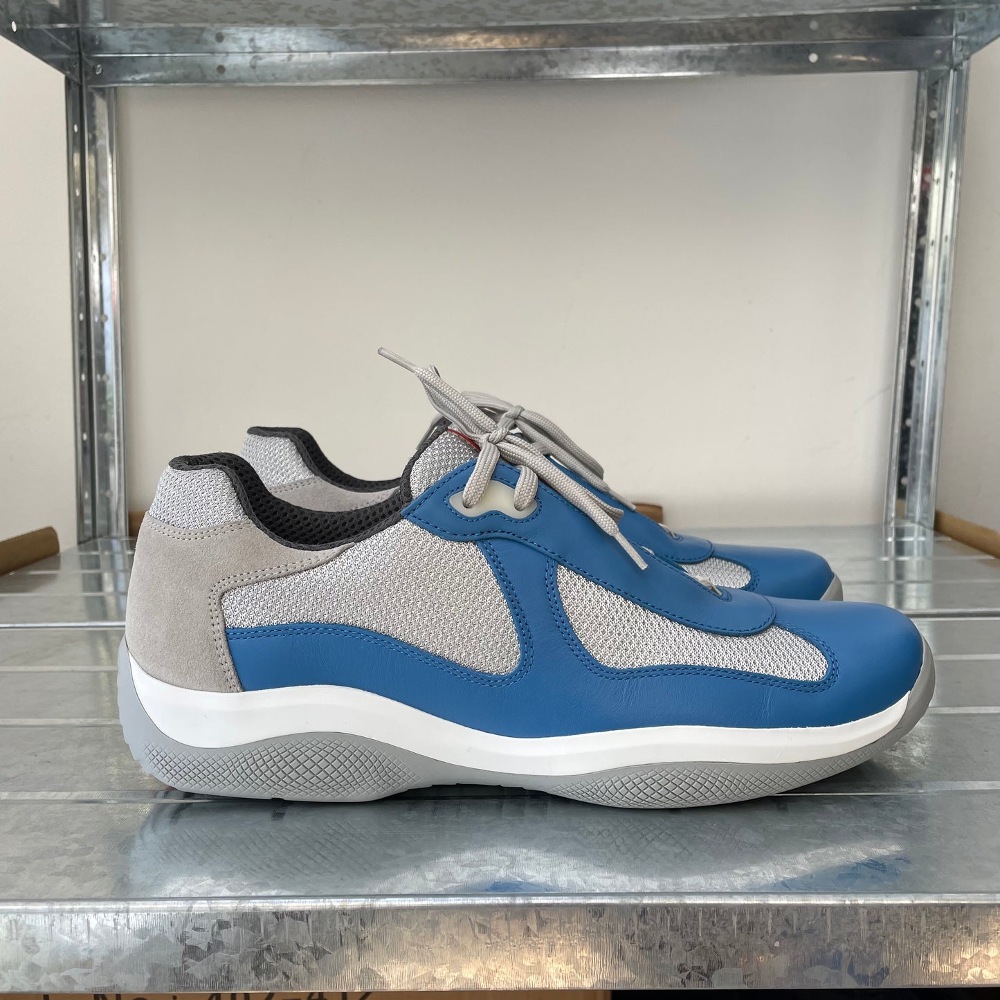 Prada Sport Blue & Grey Re-Edition Leather America's Cup Original Trainers