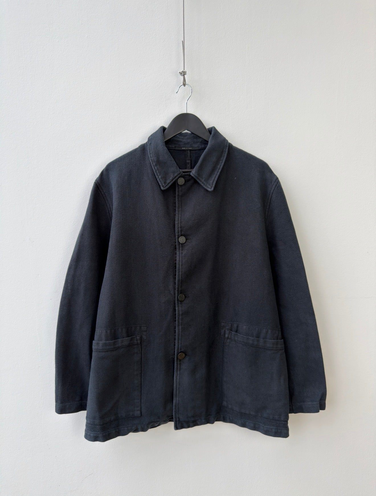 C.P. Company Navy Cotton Linen Button Workwear Jacket