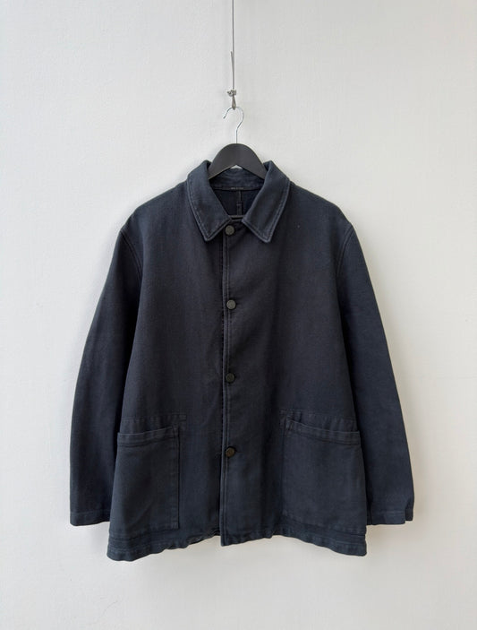C.P. Company Navy Cotton Linen Button Workwear Jacket
