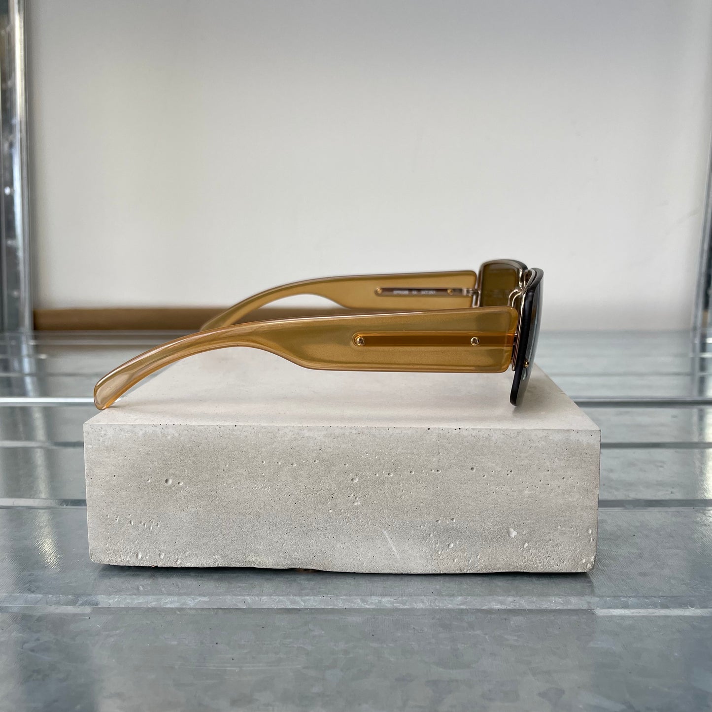 Prada Brown 00s Women's Rimless Rectangle Sunglasses