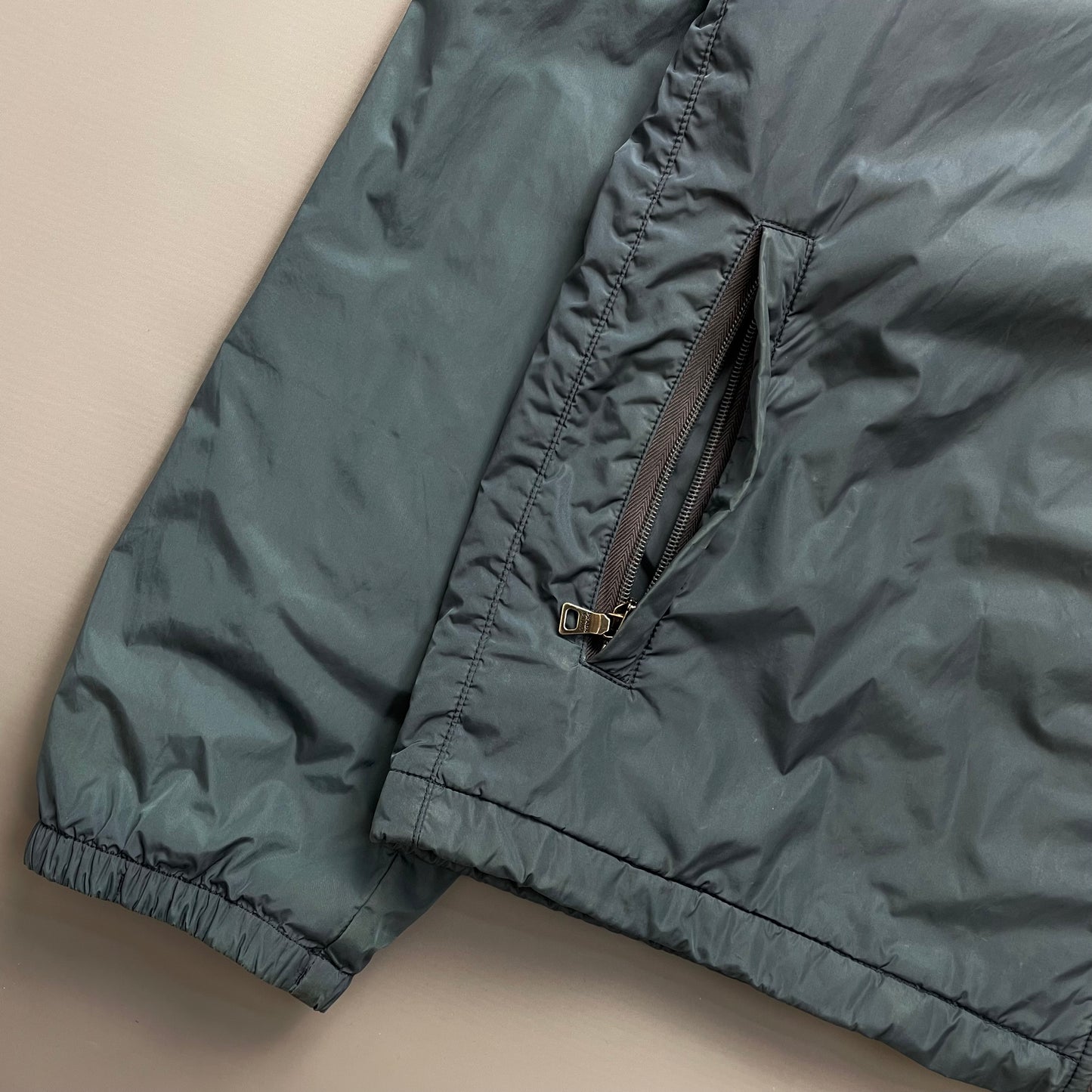 Prada Sport Blue Nylon 2007 Padded Hooded Windbreaker Jacket