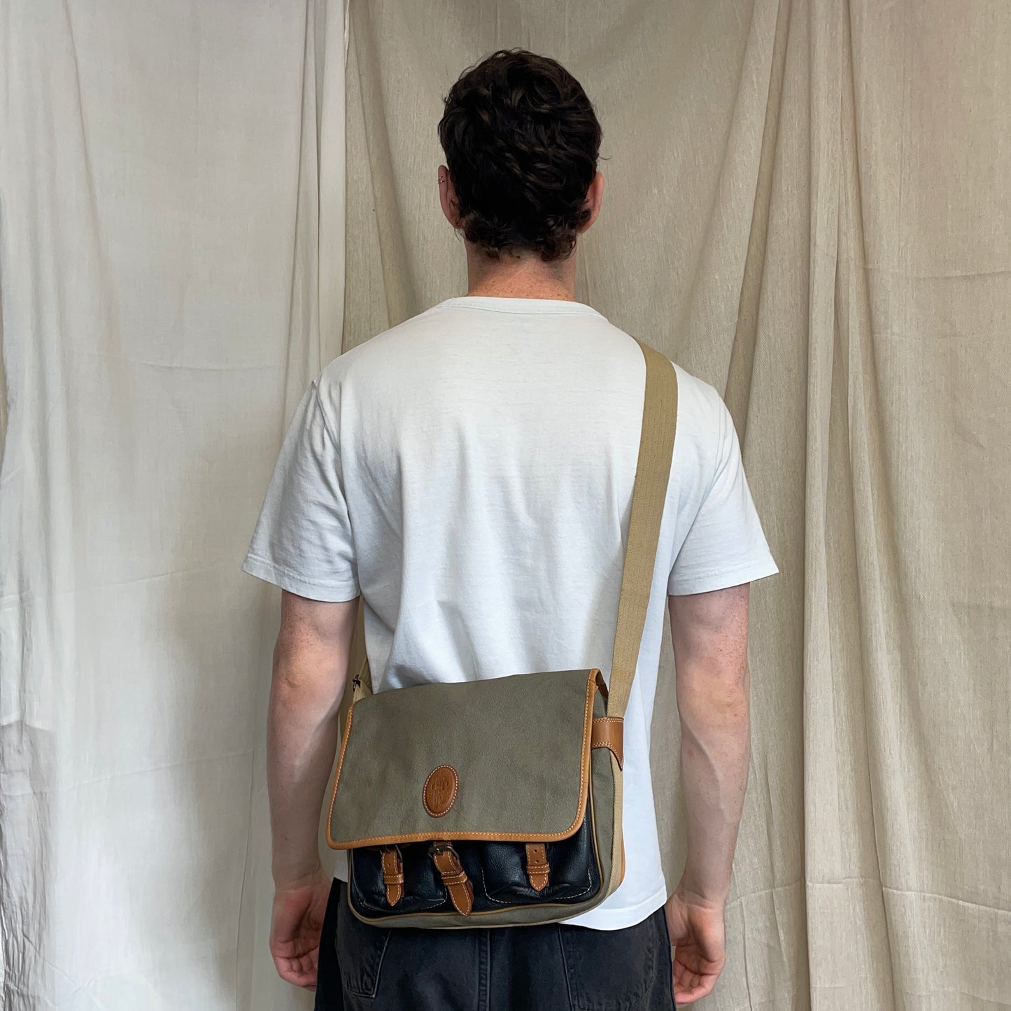 C.P. Company Olive 1980s Ideas From Massimo Osti Leather Crossbody Satchel Bag