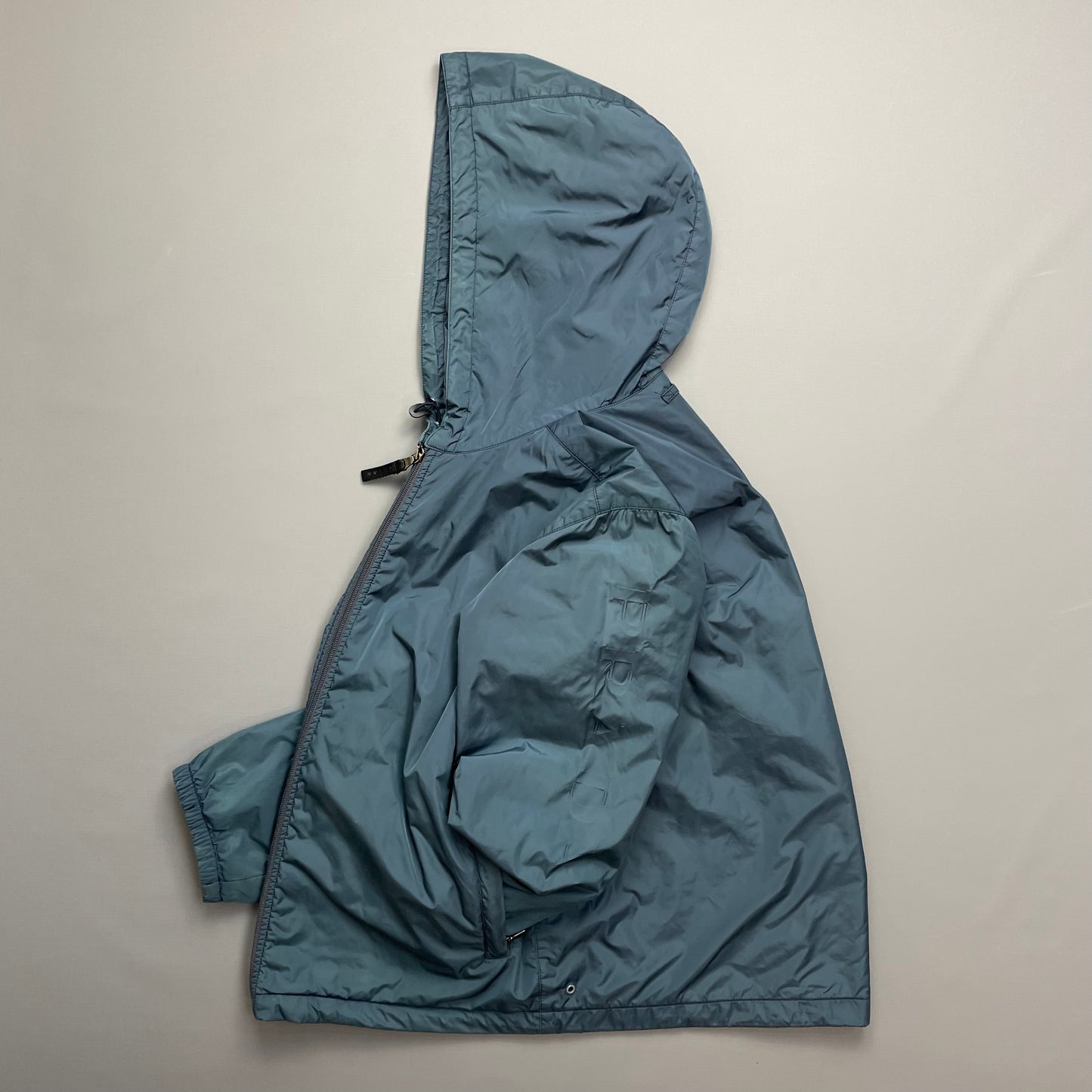 Prada Sport Blue Nylon 2007 Padded Hooded Windbreaker Jacket