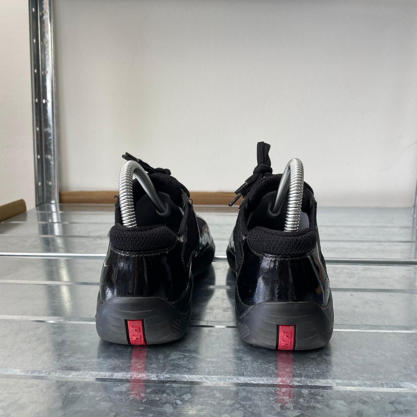 Prada Sport Black 00s Patent Leather America's Cup Trainers