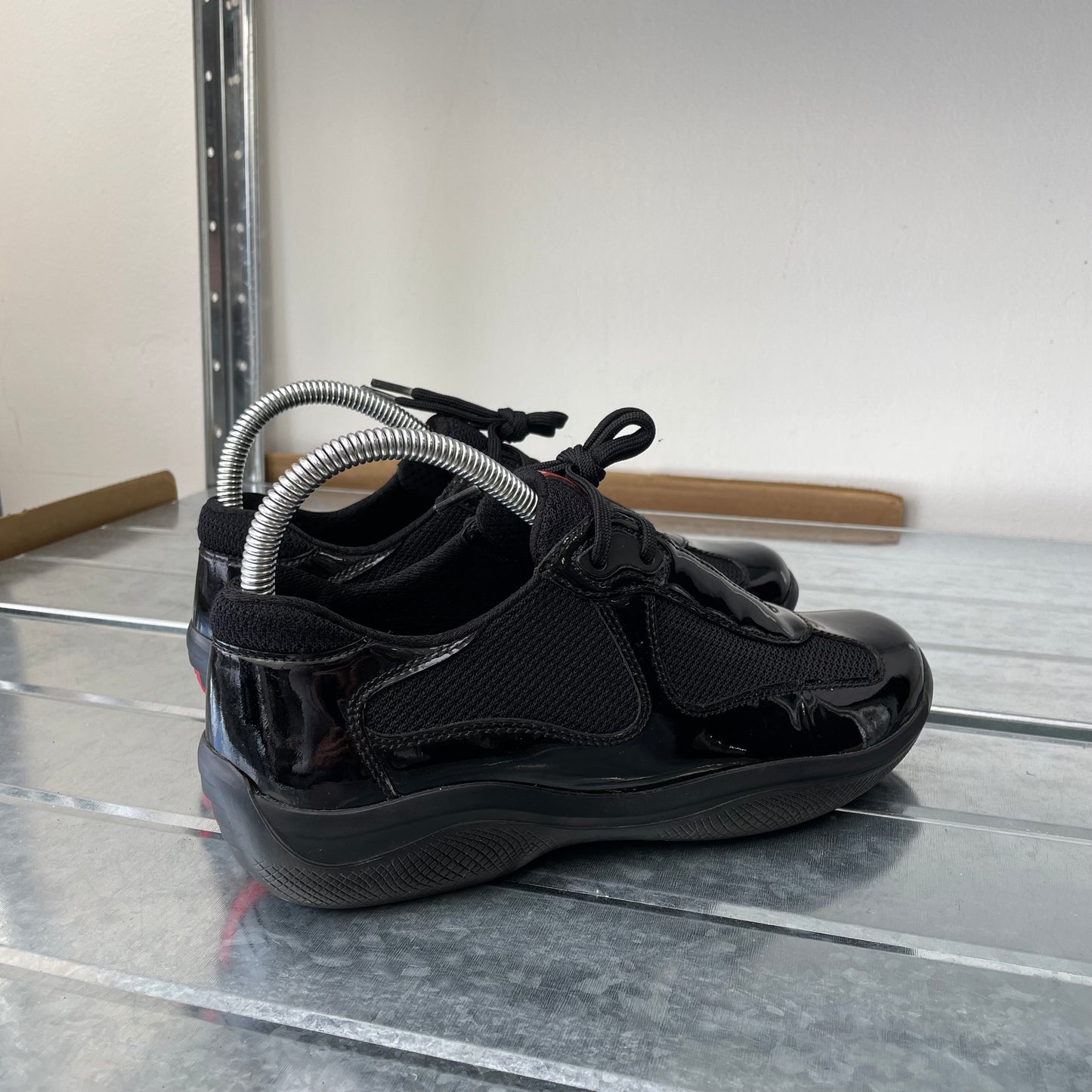 Prada Sport Black 00s Patent Leather America's Cup Trainers