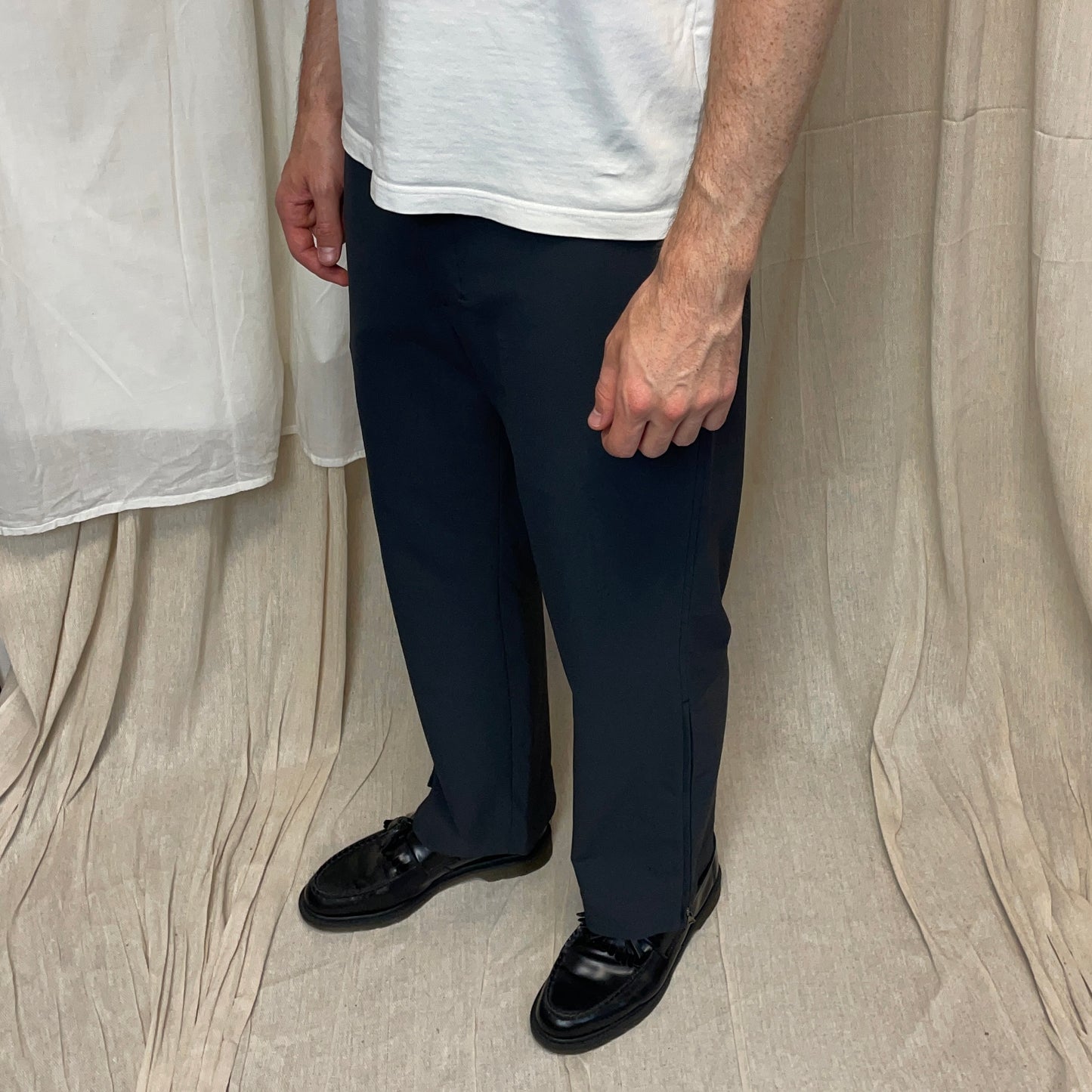 Prada Sport Grey 00s Technical Nylon Straight Leg Trouser