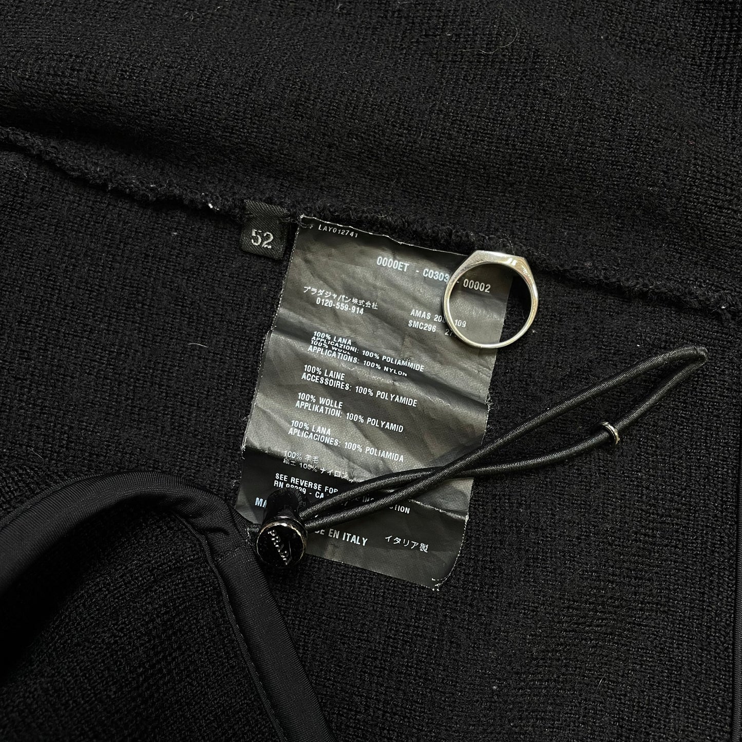 Prada Sport Black 2009 Wool & Nylon Panelled Knit Jacket