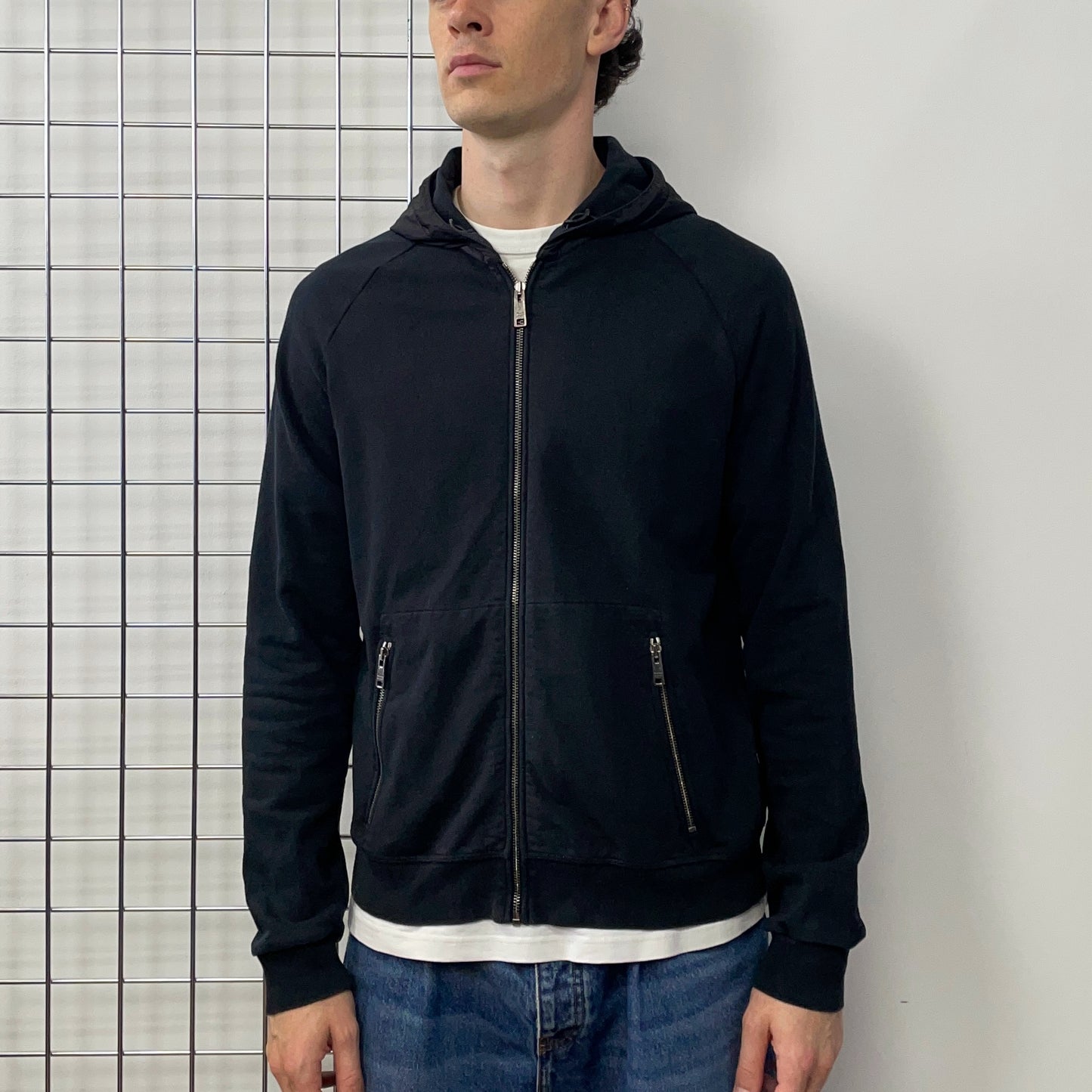 Prada Sport Black 2017 Nylon Hood Zip-Through Hoodie