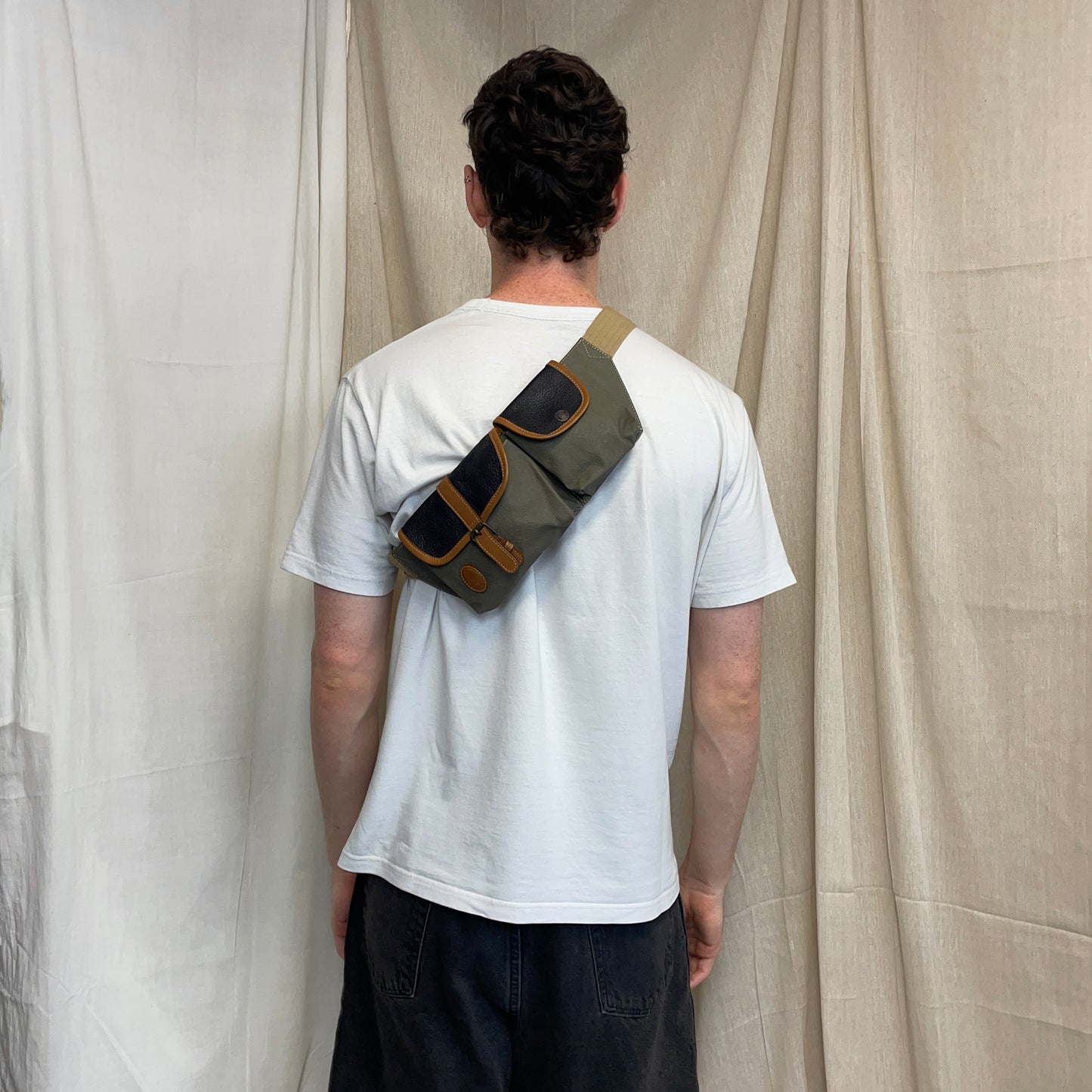 C.P. Company Olive 1980s Ideas From Massimo Osti Leather Crossbody Pouch Pocket Bag