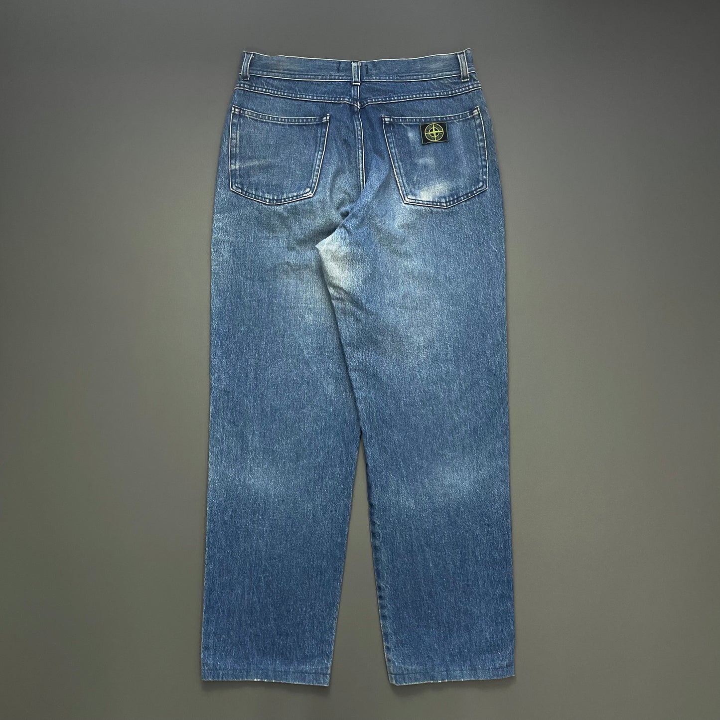 Stone Island Blue 80s Slim-Fit Green Edge Badge Denim Jeans
