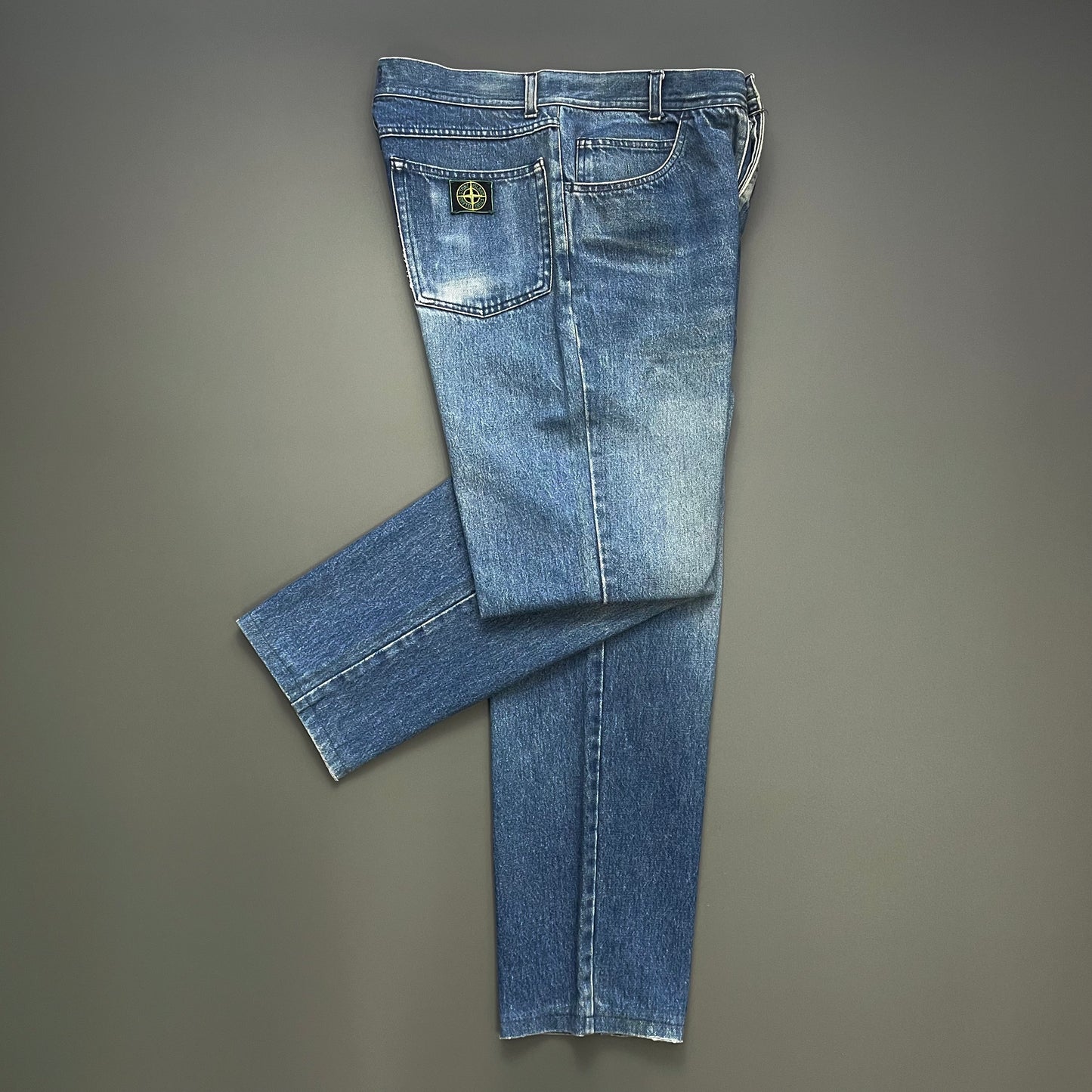 Stone Island Blue 80s Slim-Fit Green Edge Badge Denim Jeans