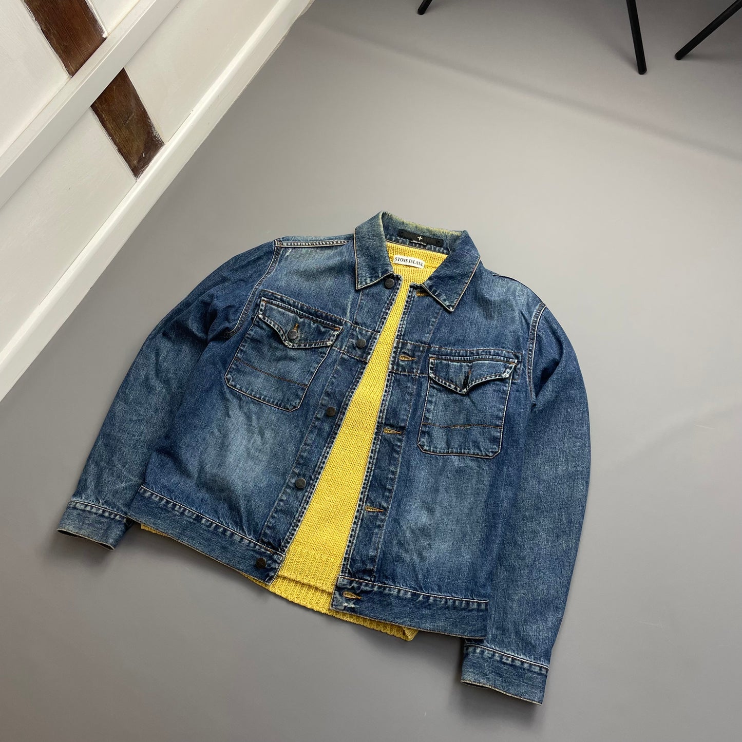 Stone Island Denims Blue Denim Trucker Jacket