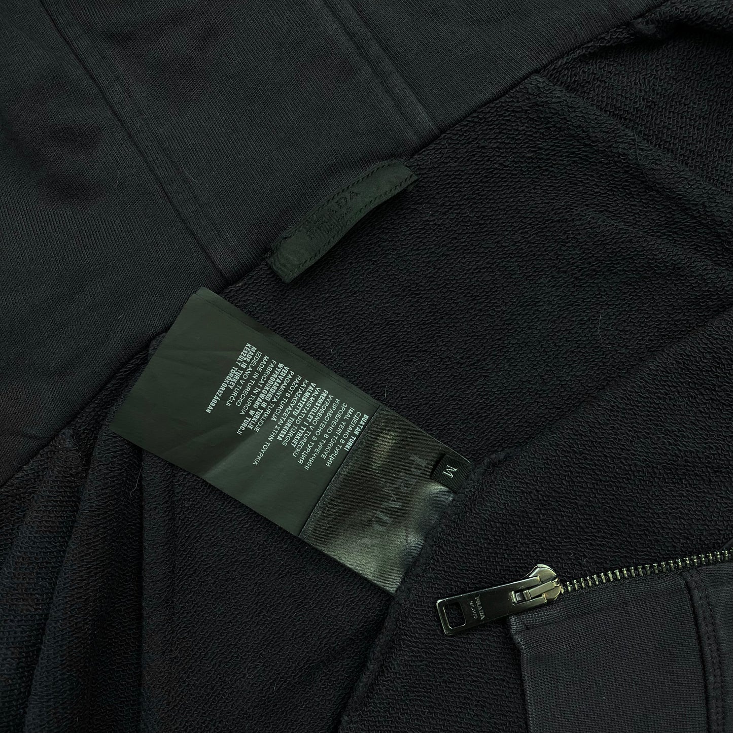 Prada Sport Navy 2015 Nylon Hood Zip-Through Hoodie