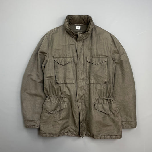 C.P. Company Brown AW04 Padded Wool-Lined Lino Flax Field Jacket