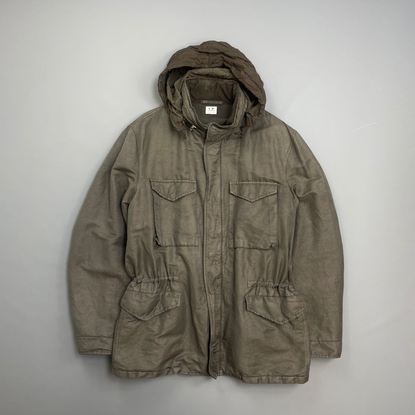 C.P. Company Brown AW04 Padded Wool-Lined Lino Flax Field Jacket
