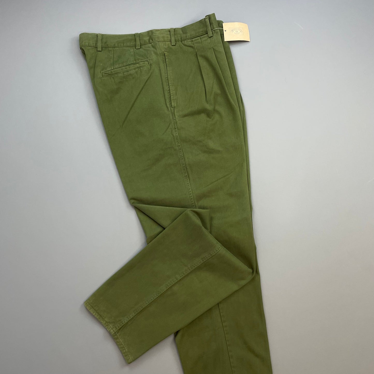 Armani Jeans Khaki Green 1990s Cotton Pleat Trouser BNWT