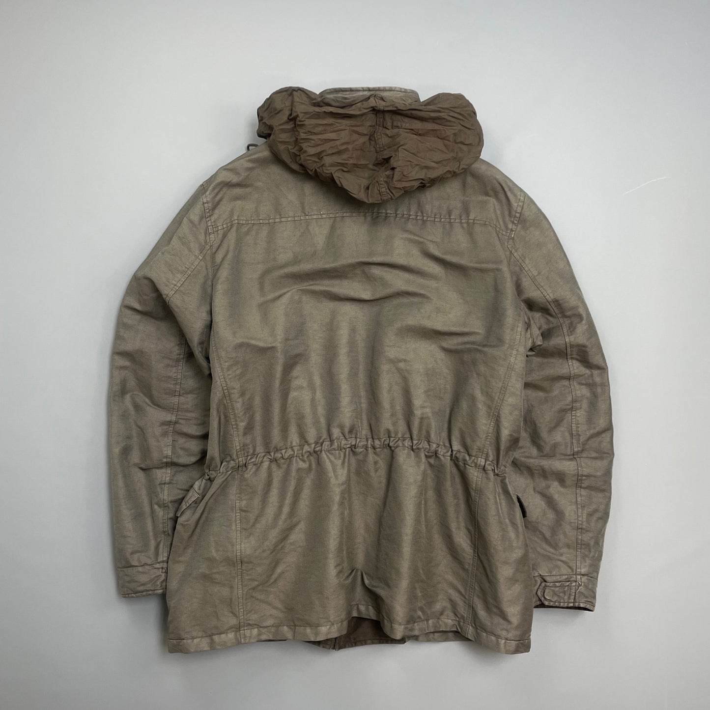 C.P. Company Brown AW04 Padded Wool-Lined Lino Flax Field Jacket