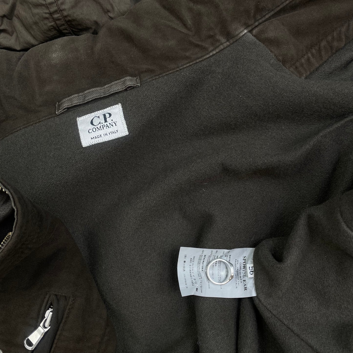 C.P. Company Brown AW04 Padded Wool-Lined Lino Flax Field Jacket