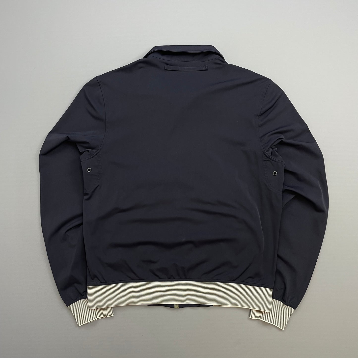 Prada Sport Navy 00s Nylon Stripe Detailed Track Jacket