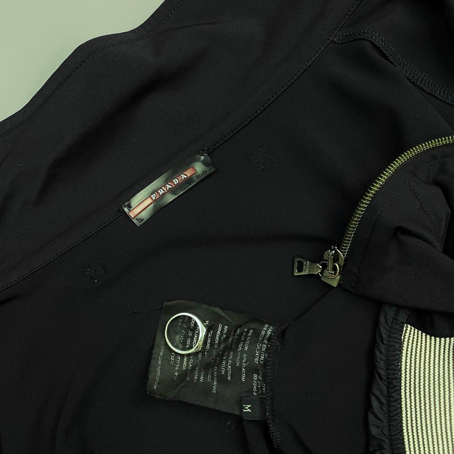Prada Sport Navy 00s Nylon Stripe Detailed Track Jacket