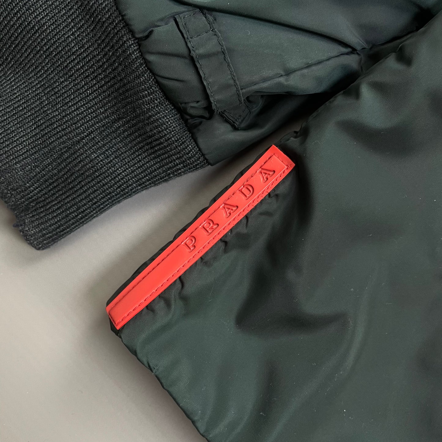 Prada Sport Teal Padded Wool-Trimmed Nylon Liner Jacket