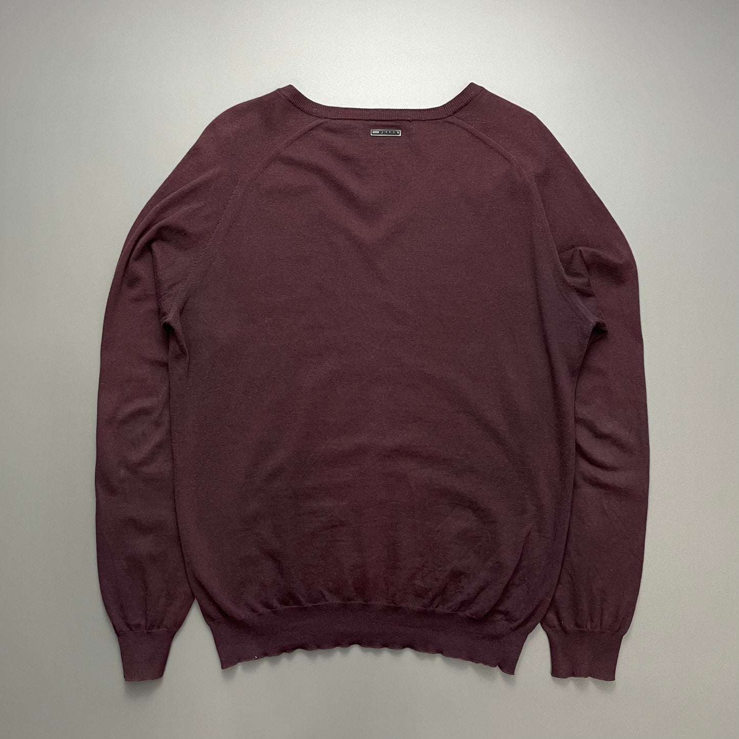 Prada Sport Maroon 2008 Cashmere V-Neck Jumper