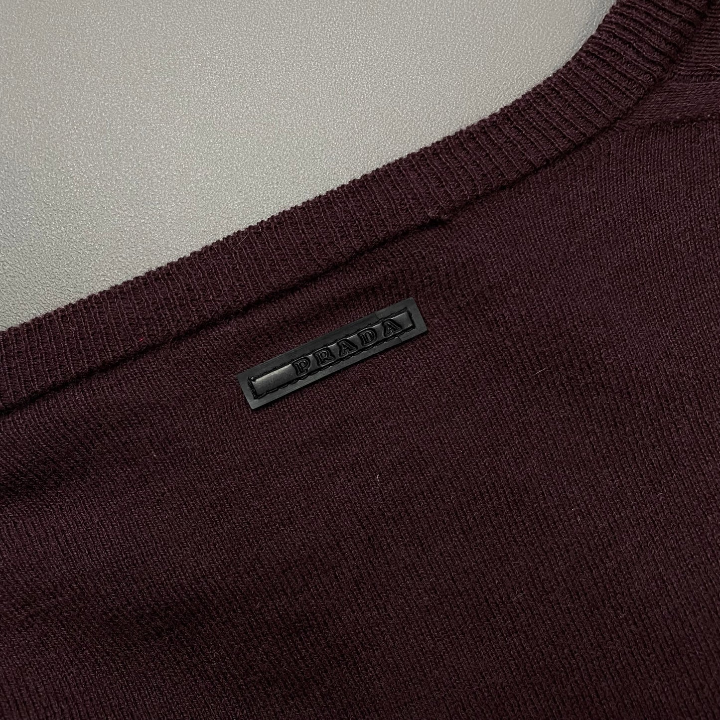 Prada Sport Maroon 2008 Cashmere V-Neck Jumper
