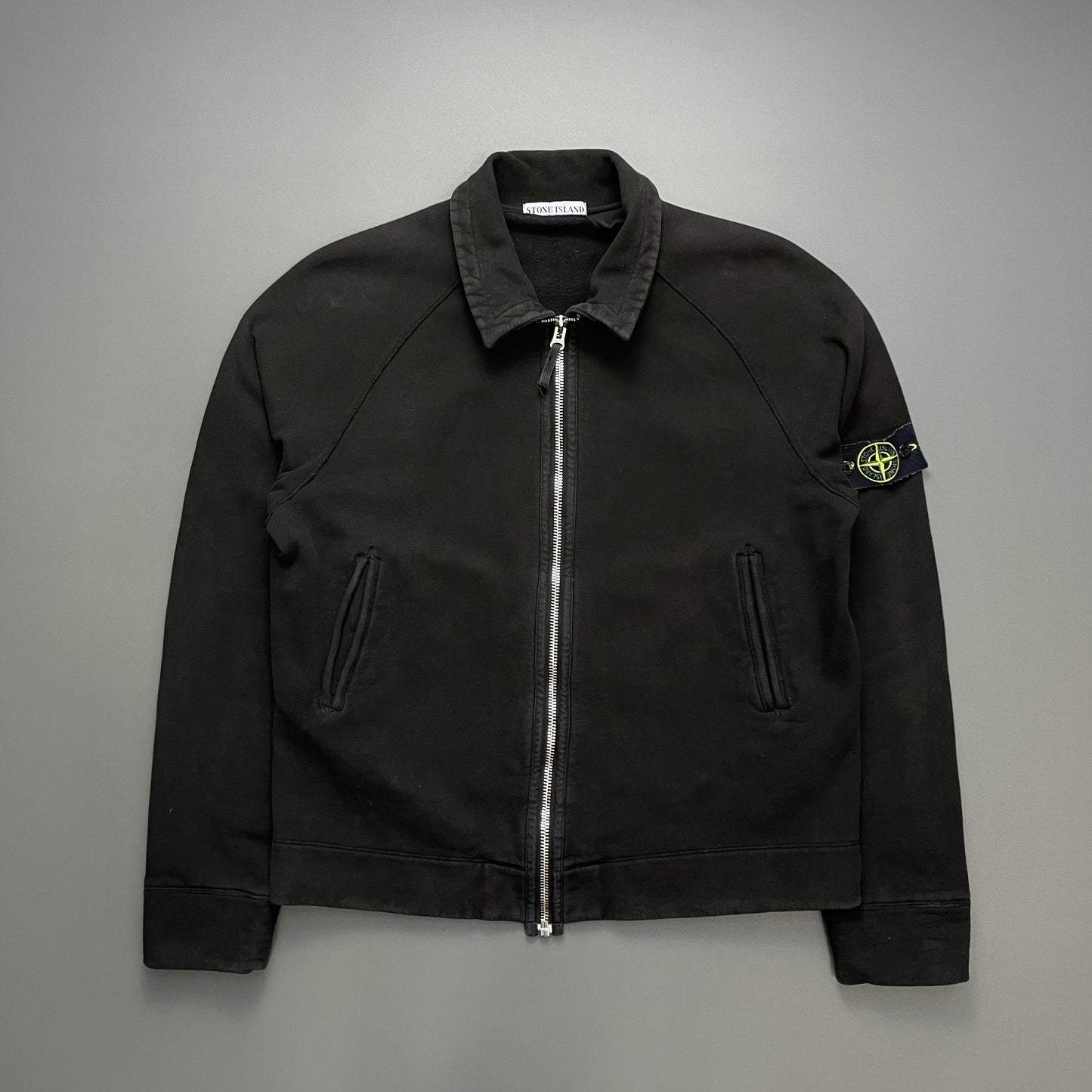 Stone Island Black AW06 Compass Emblem Zip-Through Cotton Jacket