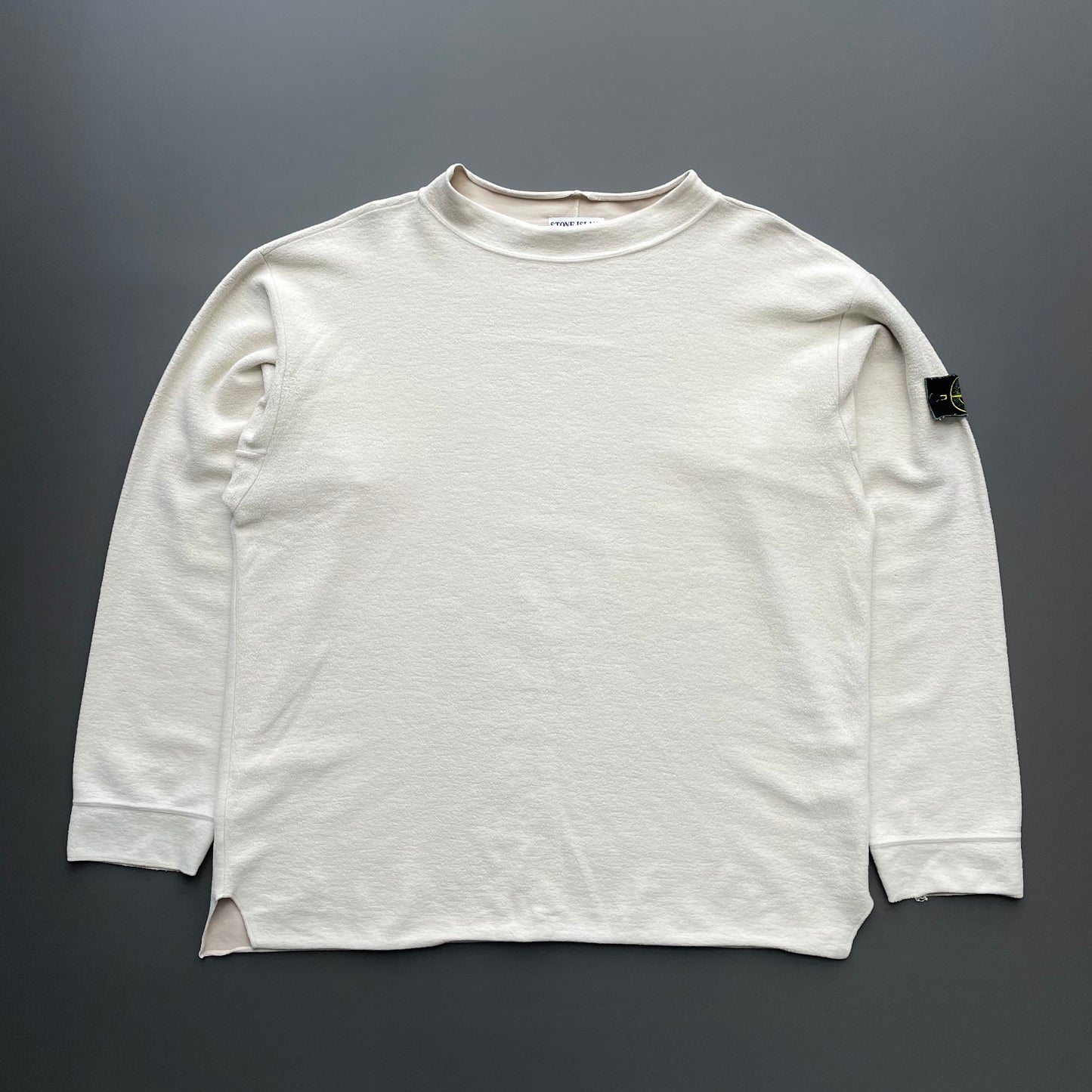 Stone Island Cream AW95 Green Edge Badge Fleece Jumper