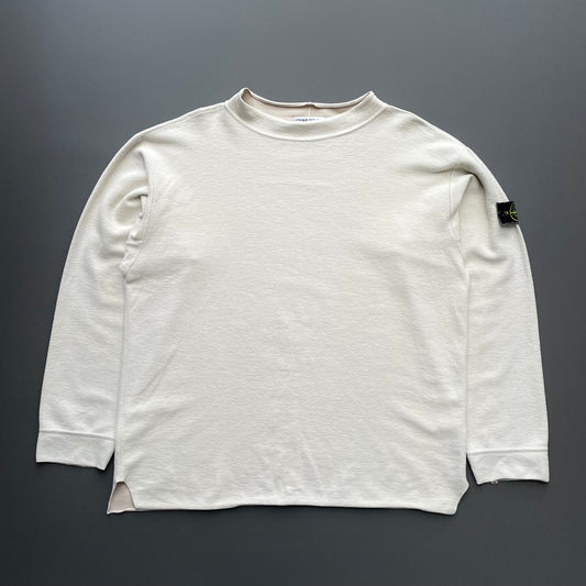 Stone Island Cream AW95 Green Edge Badge Fleece Jumper