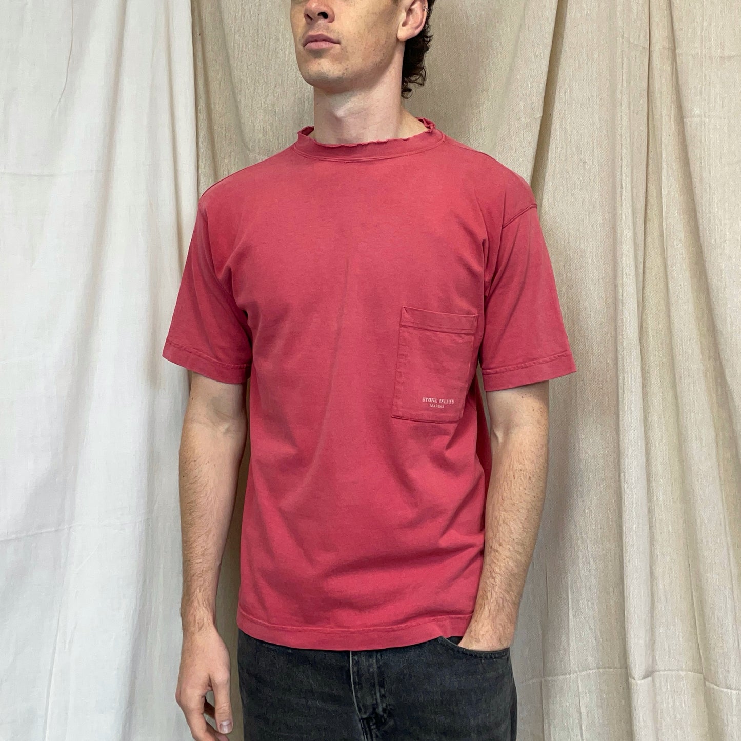 Stone Island Marina Pink 80s Cotton Pocket Tee