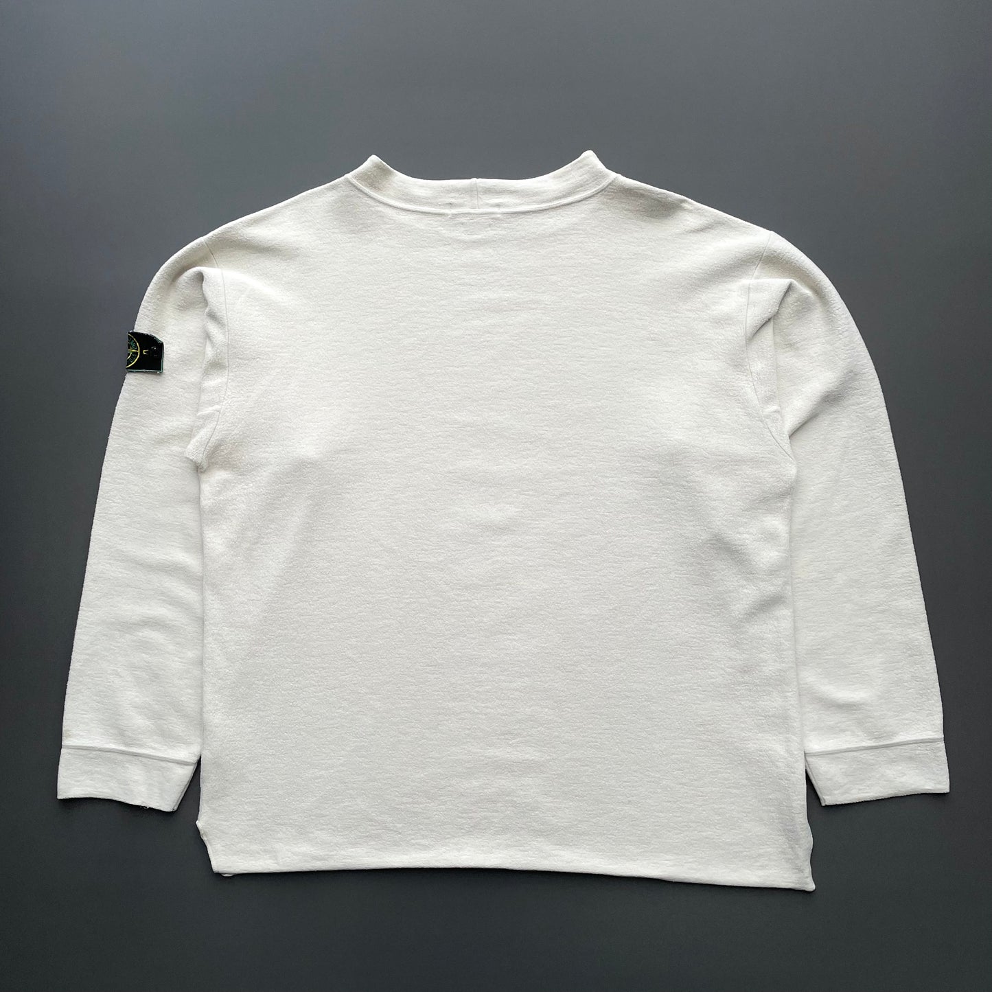 Stone Island Cream AW95 Green Edge Badge Fleece Jumper