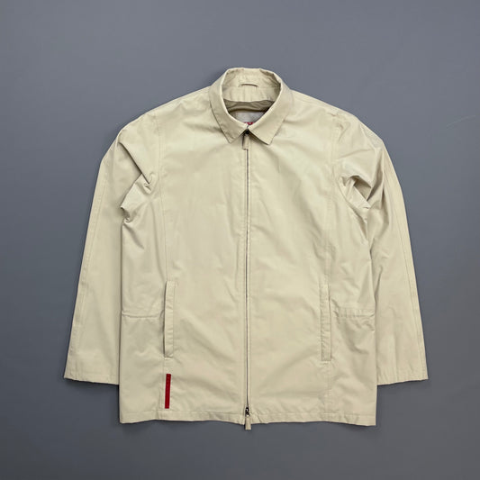 Prada Sport Cream Goretex Zip-Through Trench Coat